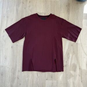 Joe Chia Burgundy Technical Strap-Back T-Shirt